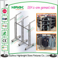 Tienda de accesorios de seis brazos de acero inoxidable Garment Rack